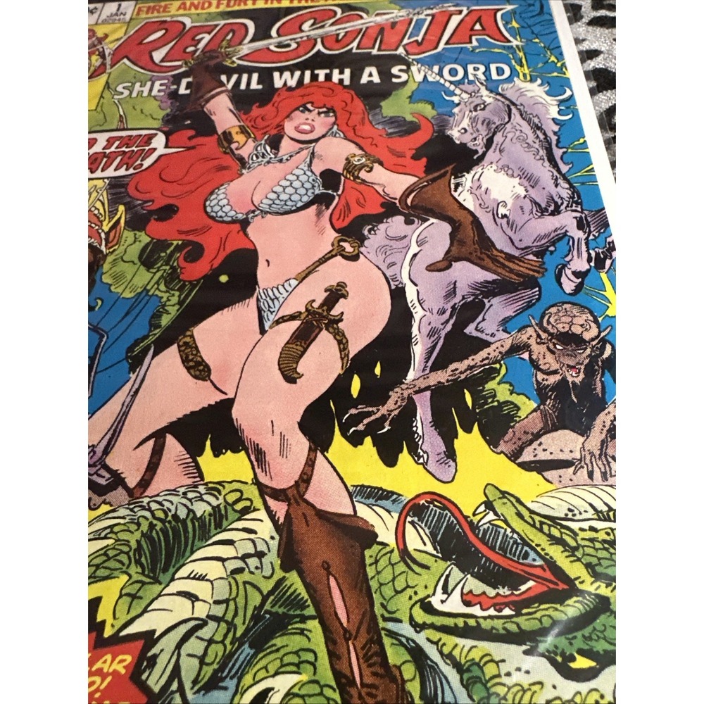 Red Sonja -Marvel Comics Newsstand Roy Thomas Frank Thorne Conan #1  JAN - 1977 - Picture 7 of 14